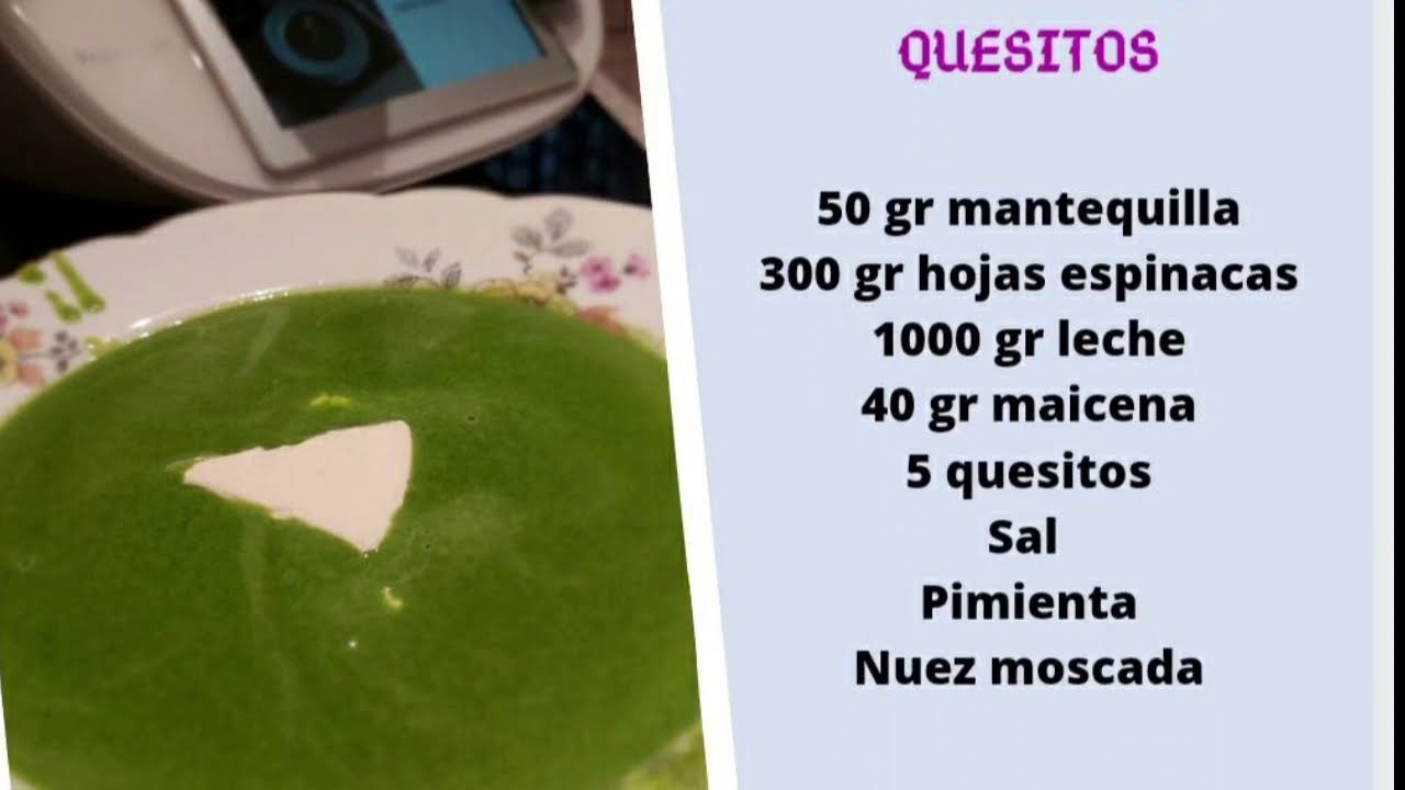 Crema de Espinacas con Thermomix.