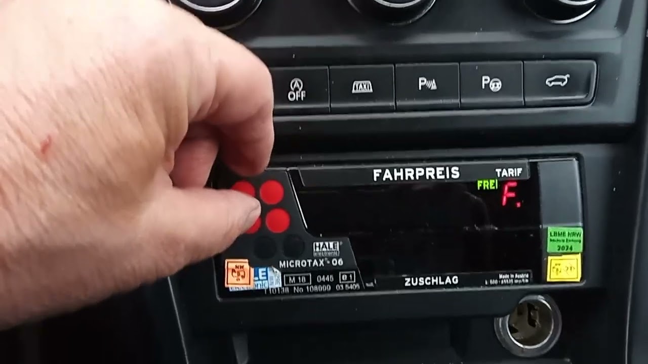 Taxameter/Wegstreckenzähler VW Touran, Tagesabschluss.