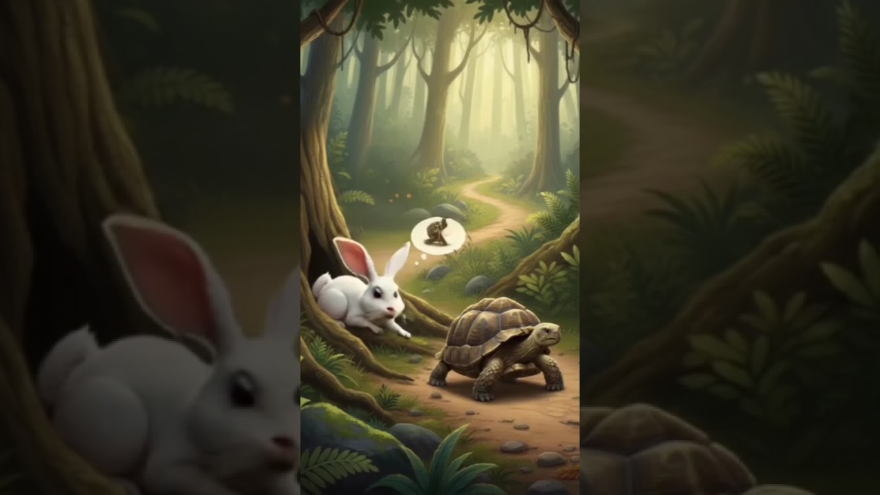 खरगोश और कछुए की कहानी Rabbit and Tortoise 3D Hindi Kahaniya - New Cartoon Hindi Stories😍😍