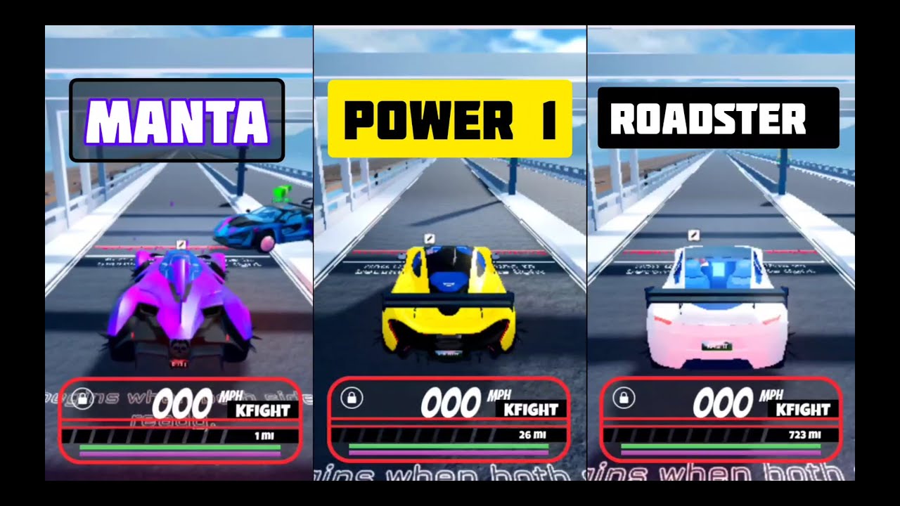 Manta VS Power 1 VS Roadster 2024 New Fastest Acceleration Speed Test in Roblox Jailbreak