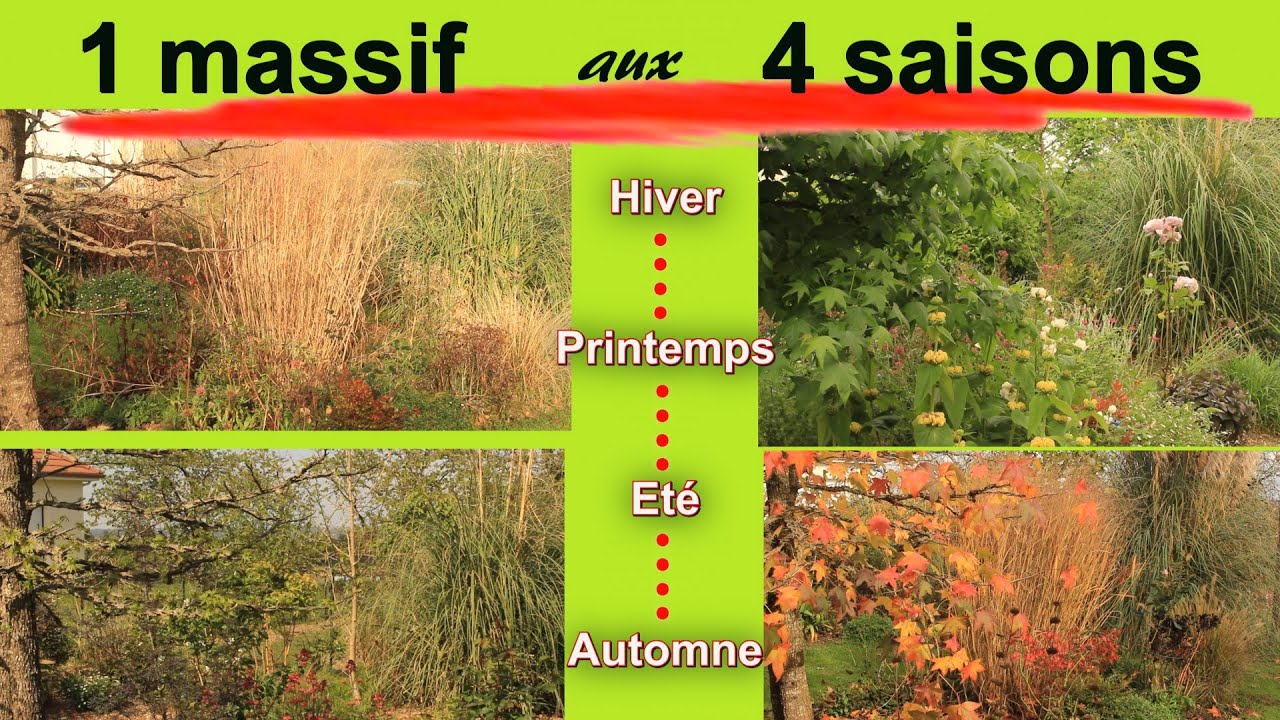 Aménager un massif - [ Evolution des plantes sur les saisons ]