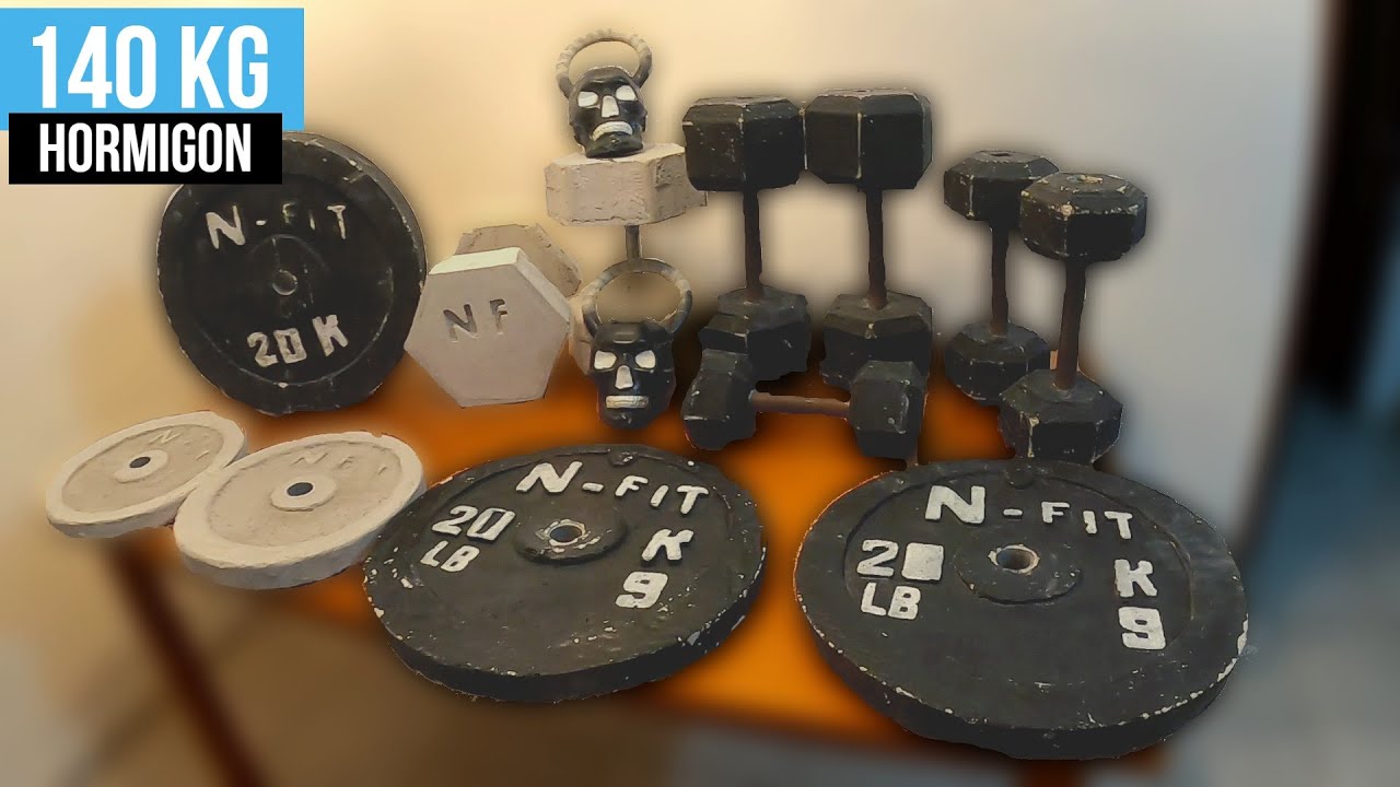 140 KG  de  PESAS CASERAS  kit COMPLETO  GYM  Haus |TIME LAPS