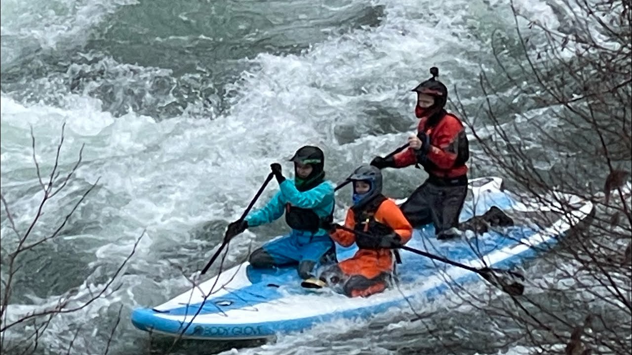 The Giant SUP Returns! Upper Clackamas River. Hole in the wall to Toilet Bowl. 1440 cfs