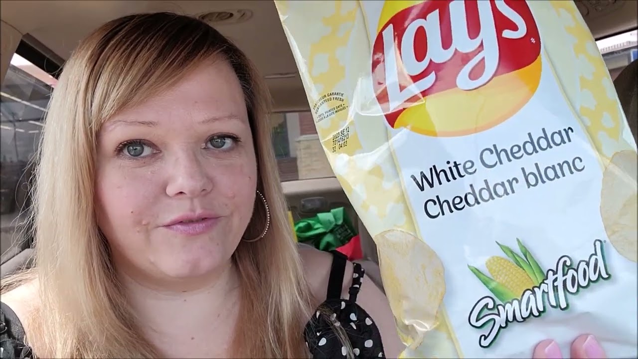 FOODIE FRIDAY -  NEW Lays Smartfood Cheesy Popcorn Flavored Potato Chips Taste Test