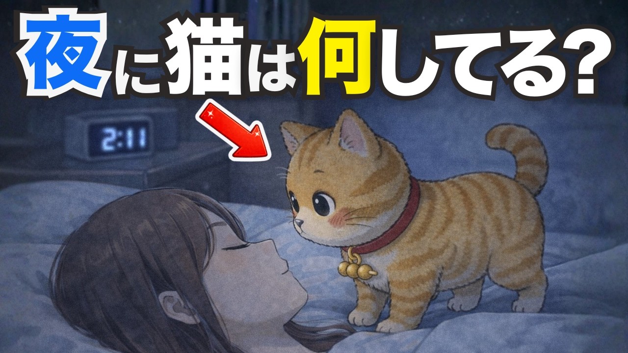 【意外と知らない！】飼い主が夜寝てる時に猫がしてること5選【猫の雑学】