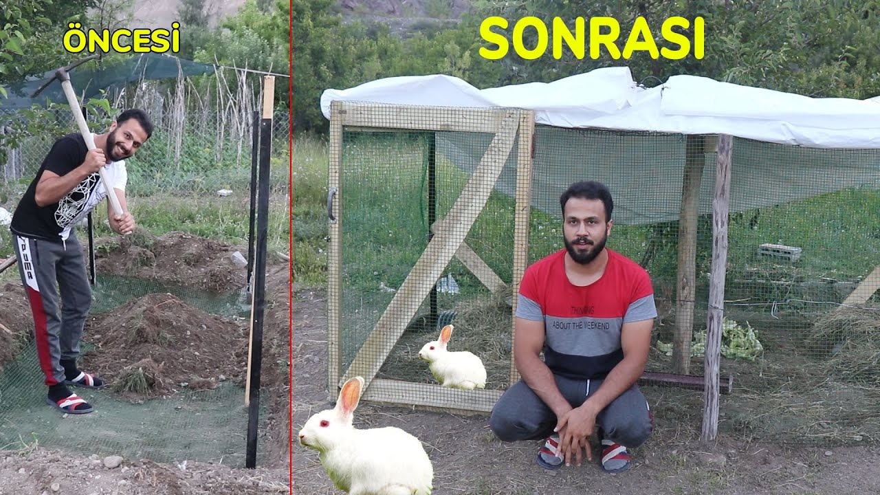 Yeni Modern Tavşan Kümesi Yaptık ! Doğal Tavşan Kafesi Oluşturduk Süper Oldu !