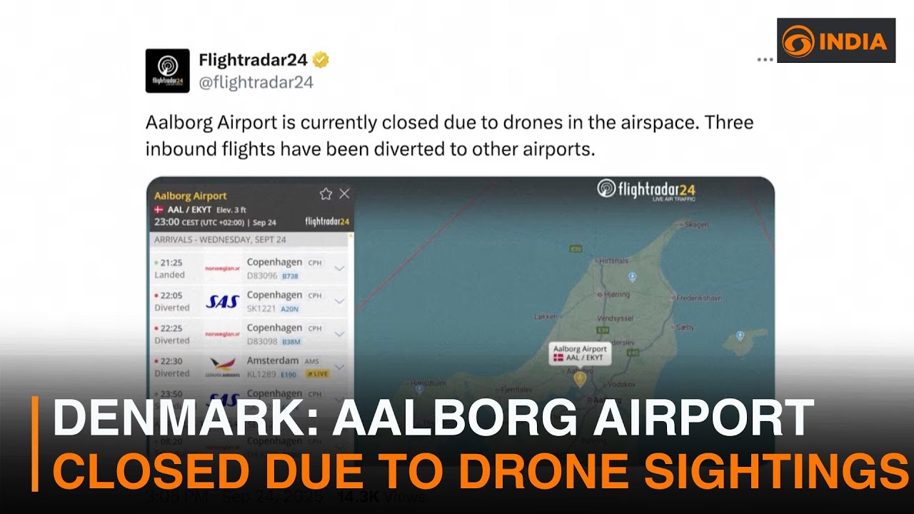Denmark: Aalborg Airport closed due to drone sightings | DD India