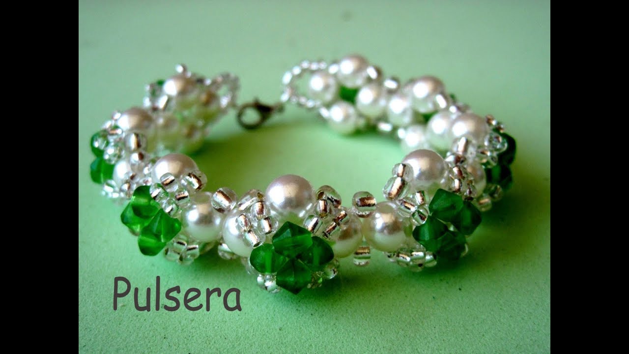 #  DIY - Pulsera fácil de perlas, tupis y mostacillas Easy bracelet with pearls