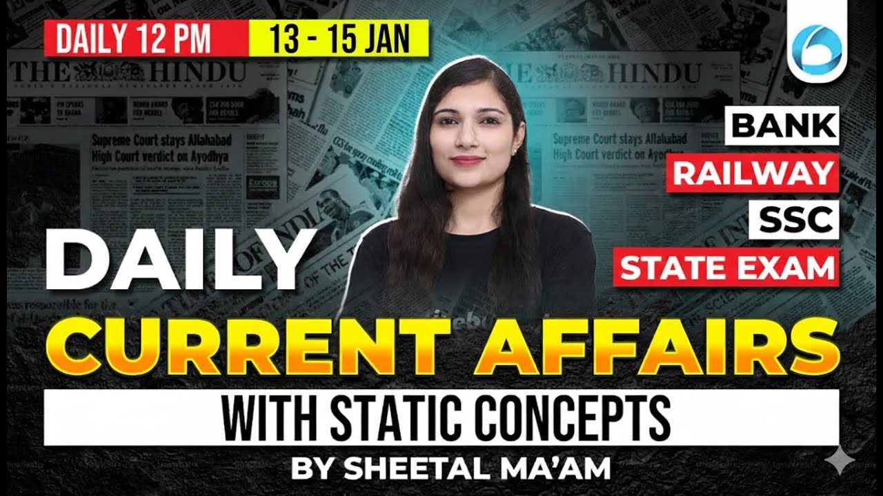 Current Affairs 13 - 15 January 2026 | Banking Current Affairs Today | By Sheetal Ma'am | Oliveboard