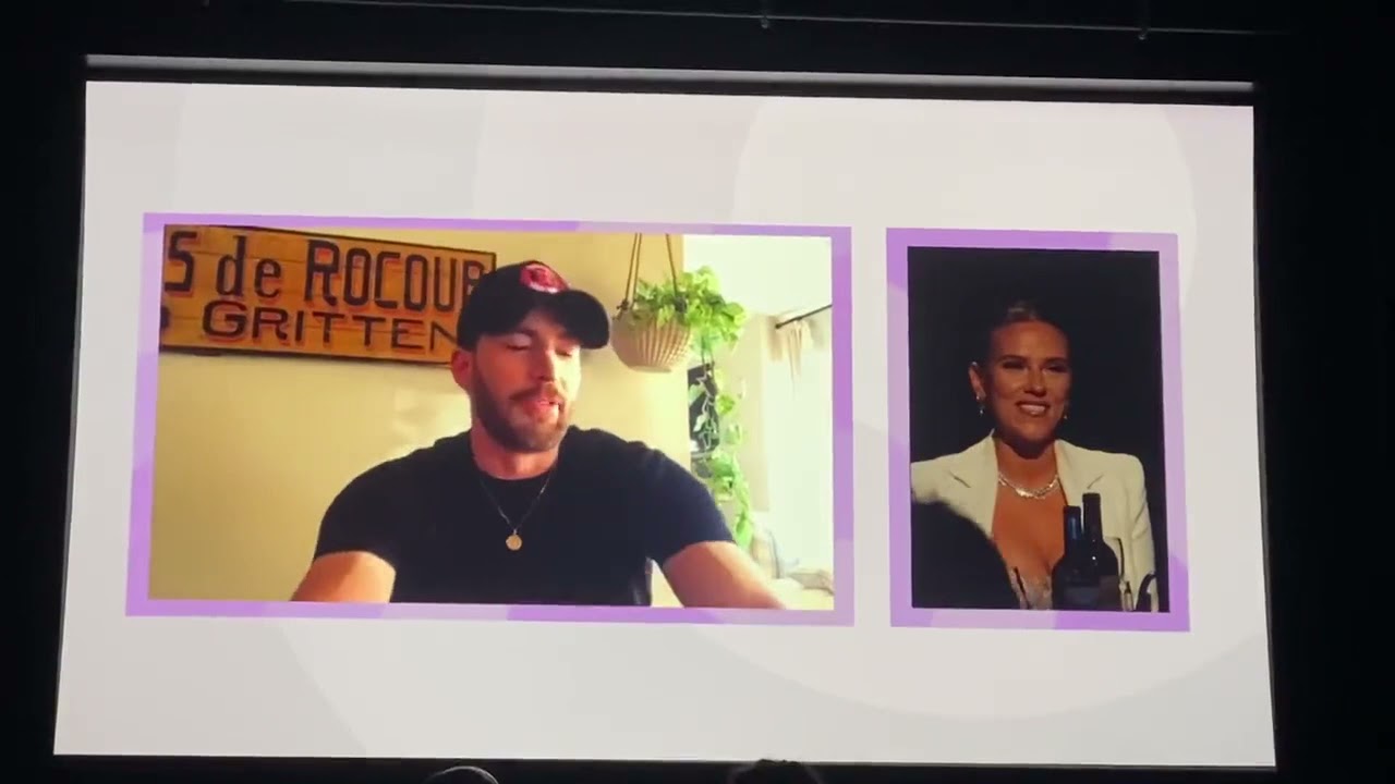 Chris Evans honoring Scarlett Johansson at the 35th Annual Cinematheque Awards