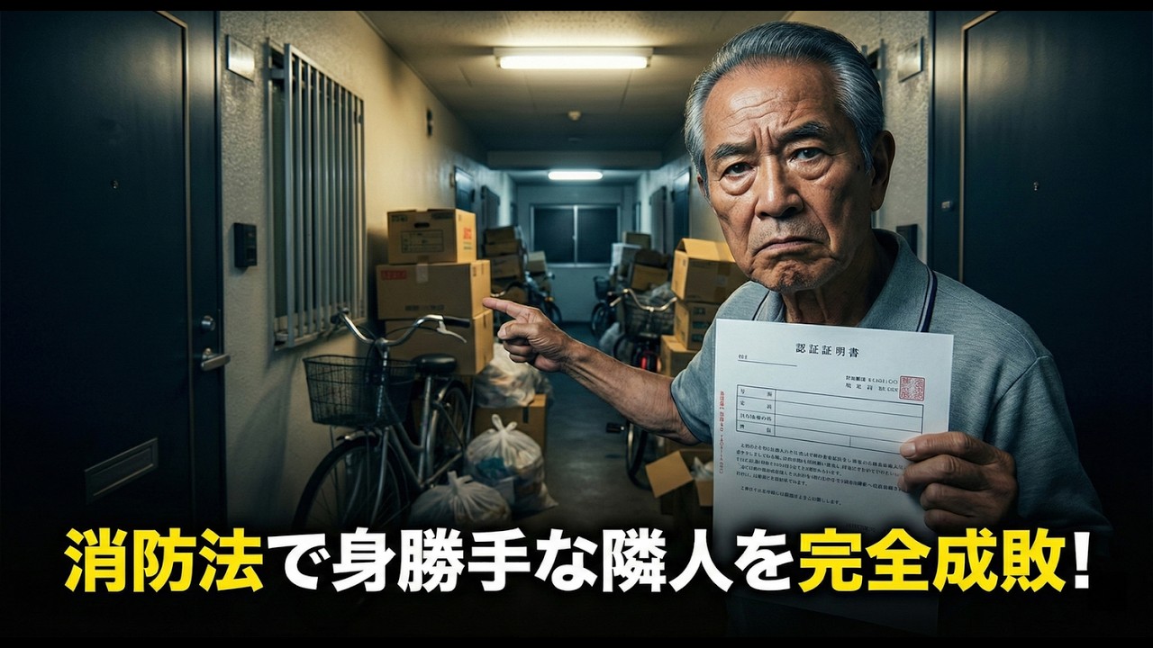 廊下を倉庫にする隣人「神経質すぎw」元役所職員の私が『消防法』で完全成敗した結果…