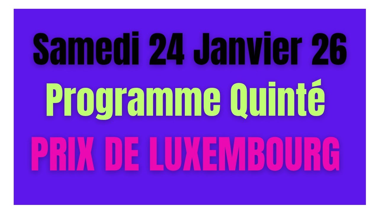Programme Quenti de samedi 24.1.2026