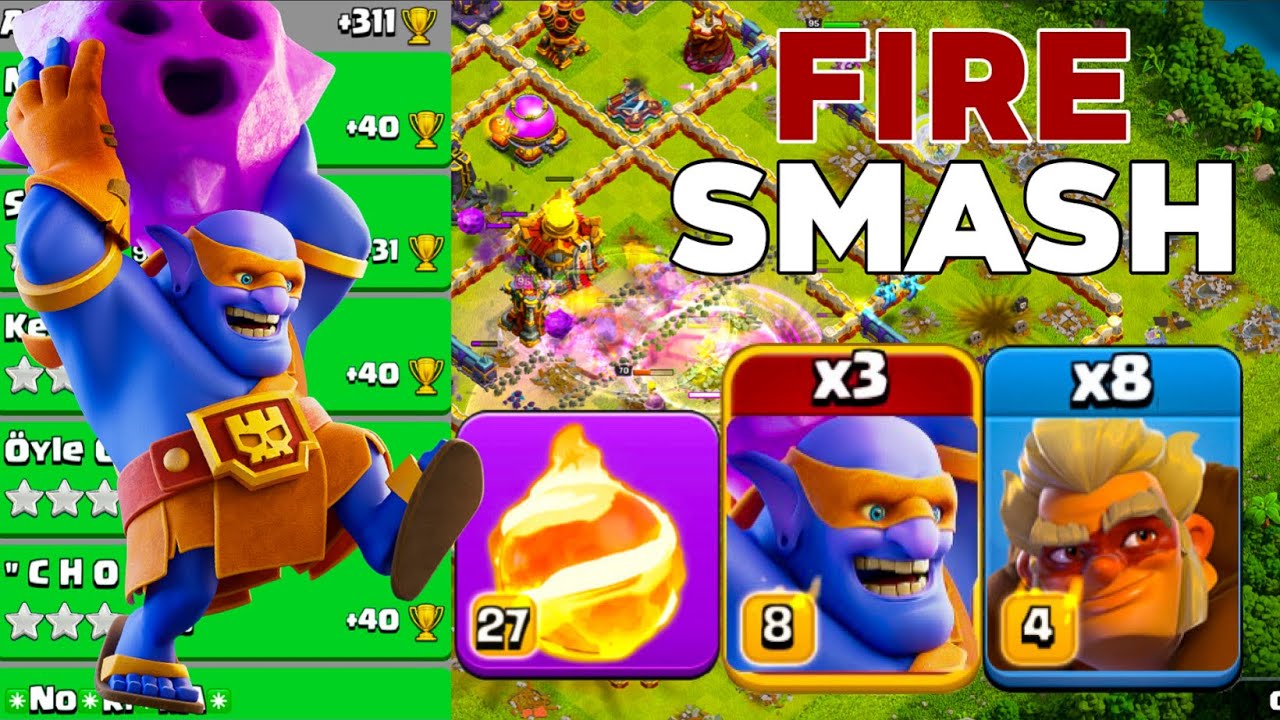 Unstoppable: TH16 Warden Fireball Super Bowler Smash Legend League Attacks!