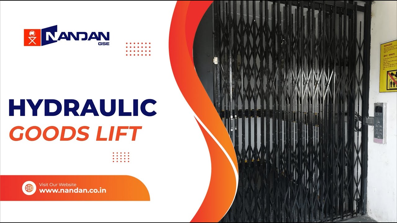 Nandan GSE Hydraulic Goods lift supplied to a cold storage unit