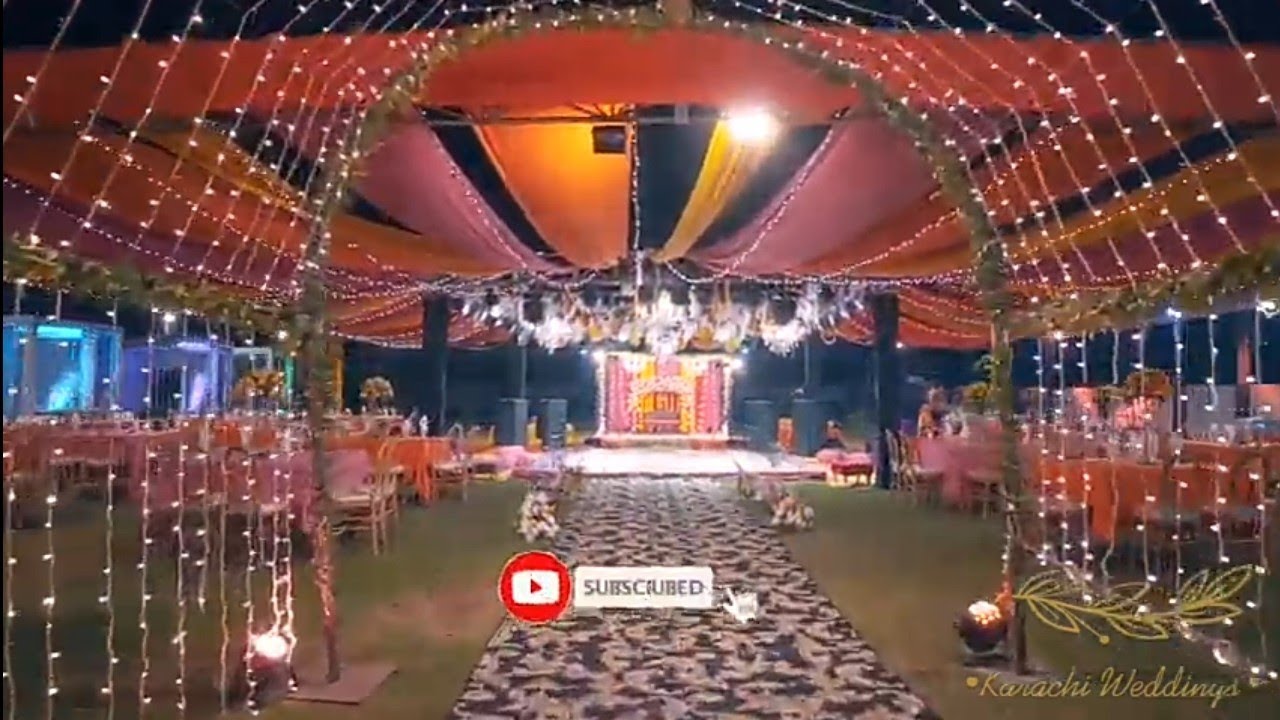 open air mehndi ceremony event setup at farmhouse malir cant karachi weddings