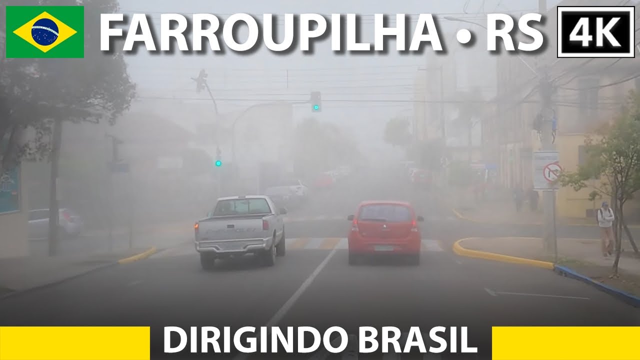 Dirigindo em Farroupilha - dia de neblina [Dirigindo Brasil 4K]