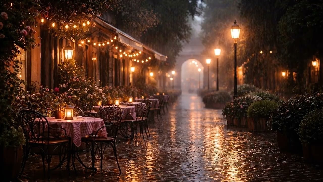 Rainy Alley at Night 🌧️ Rain Sounds & Soft Sleep Music for Deep Relaxation