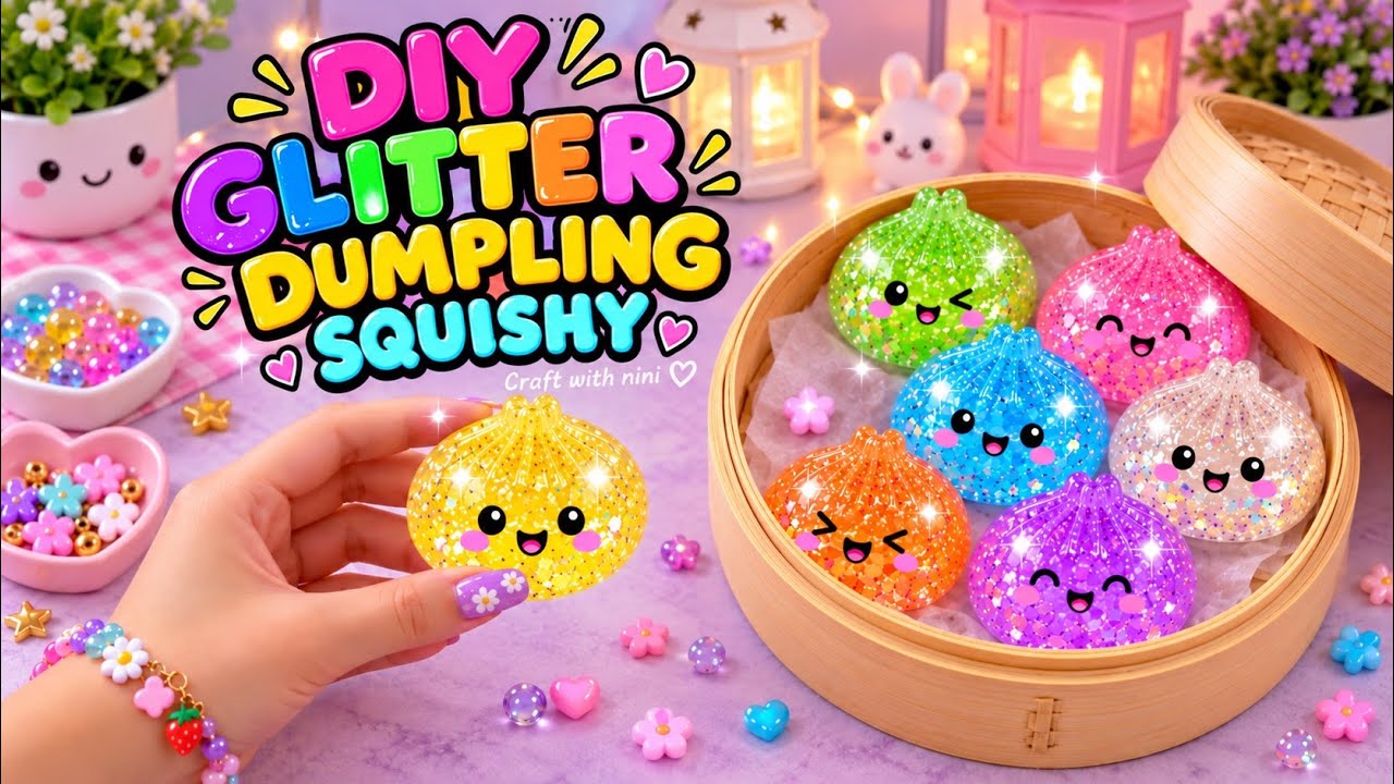 DIY Dumpling Squishy with Cotton / easy craft ideas / school art / TikTok crafts / cute kawaii 