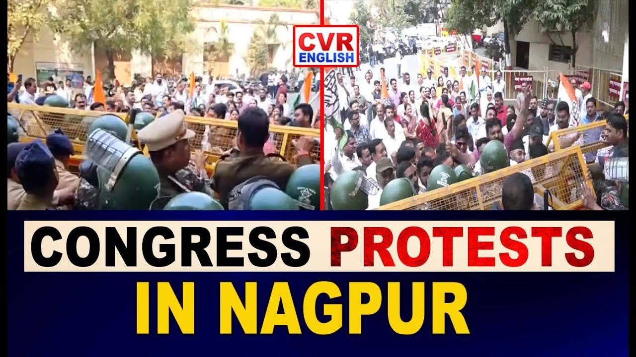 Congress Protests Against Nagpur Municipal Corporation Over Anti-Encroachment Drive Targeting Small