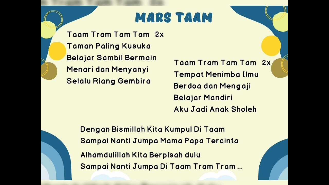 MARS TAAM (lirik)