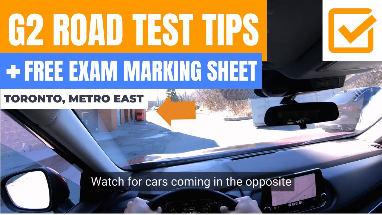 G2 ROAD TEST ROUTE ONTARIO + FREE Marking Sheet, Toronto Metro East G2 Test