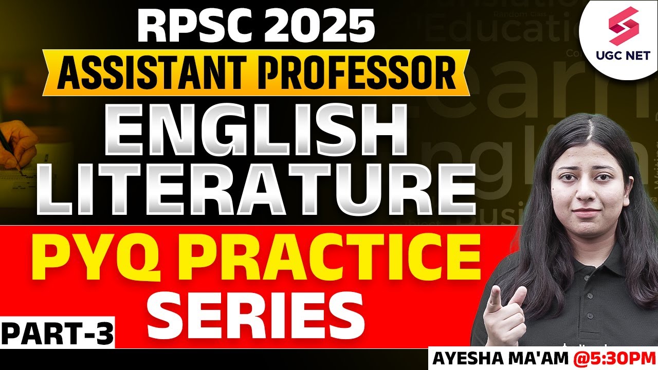 RPSC Assistant Professor English Literature Previous Year Paper | RPSC Assistant Pof. By Ayesha Mam