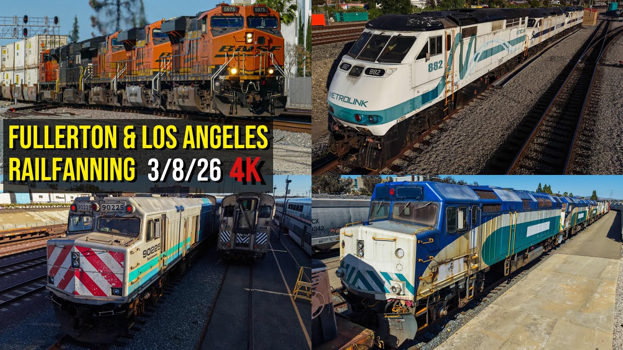 Fullerton & Los Angeles Railfanning 3/8/26 ft. Amtrak, Metrolink, Old Power & More!