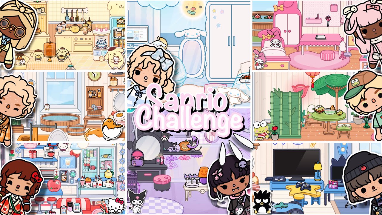 🎀Using ALL SANRIO Furniture Pieces in TBLW!!! 🌍 || Challenge *VERY HARD* 😱 