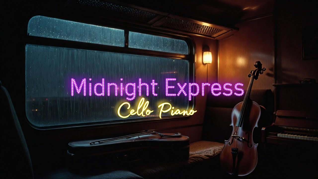 Luxury Night Train Rain Ambience — Cello & Piano Sleep Music (Deep Sleep, Relax, Study)