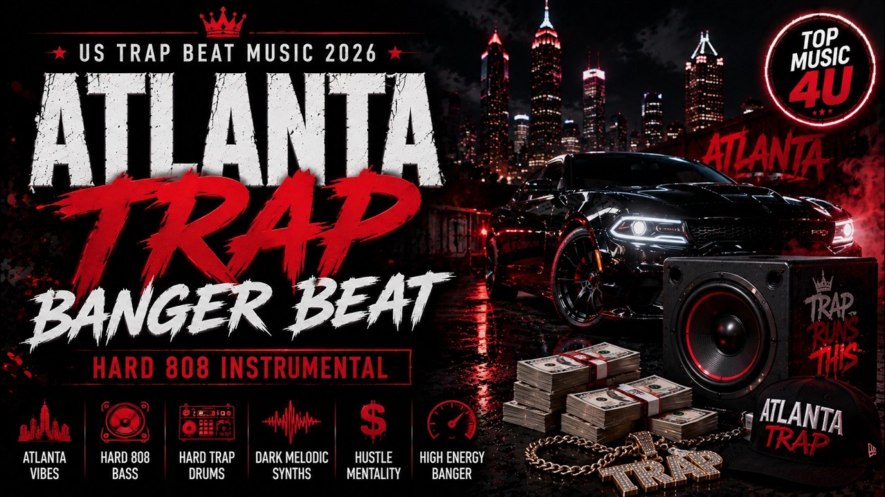US Trap Beat Music 2026 | Atlanta Trap Banger Beat | Hard 808 Instrumental | Top Music 4U