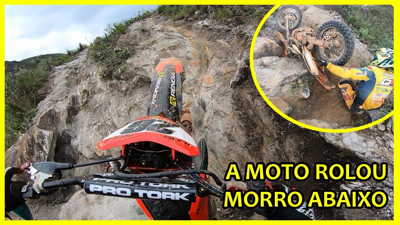 TRILHA HARD DE CRF 250F | A MOTO ROLOU MORRO ABAIXO