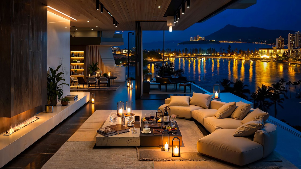 Smooth Jazz Night 🌃 Peaceful Coastal Retreat in Luxury Apartment Ambience for Work, Study & Sleep