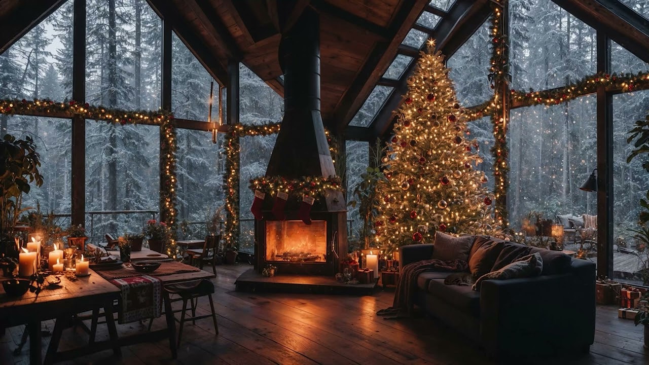 Cozy Christmas Eve Ambience 🕯️🎄 Crackling Fire & Calm Holiday Music