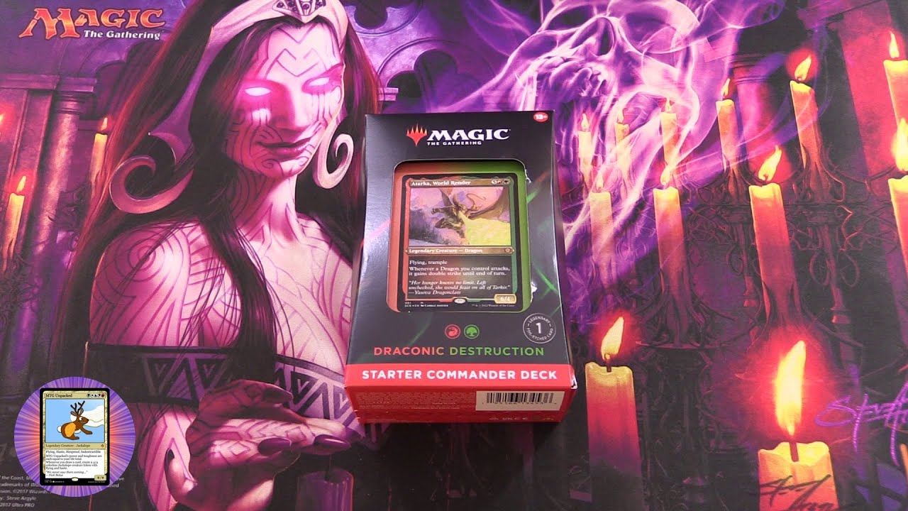 Стартовая колода командира MTG: Draconic Destruction (распаковка)
