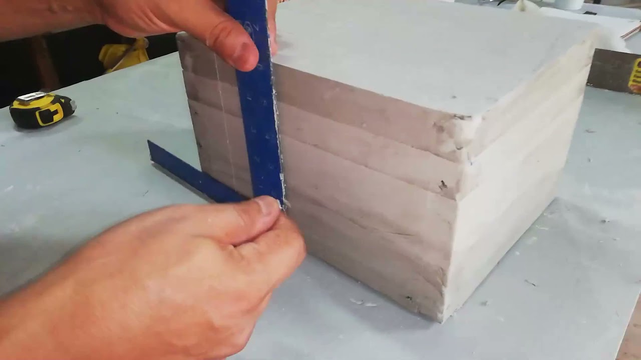 Escultura en yeso:  Parte 1/3  ¿Cómo construir un bloque de yeso, y cuadricularlo?