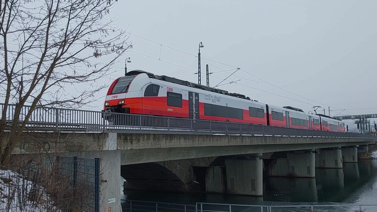 Cityjet und ICE an der Staatsgrenze Freilassing - Salzburg am 10.01.2026 - Smartphonevideo