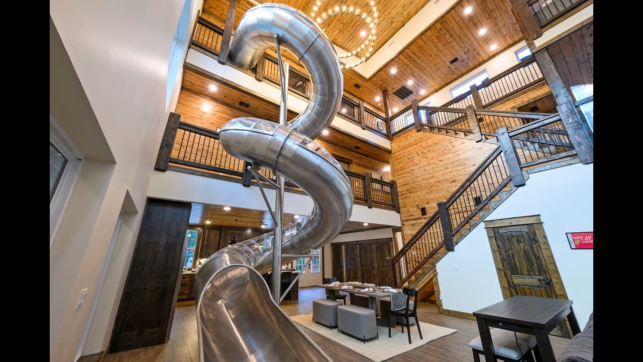 3-Story Slide Cabin in Broken Bow, OK - Chutes N Stars - Luxury Cabin in the woods with a POOL