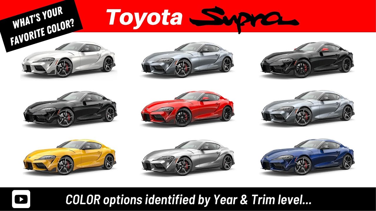 (2020-2023) Toyota GR Supra - COLOR OPTIONS! // Best colors for the MKV Toyota Supra?