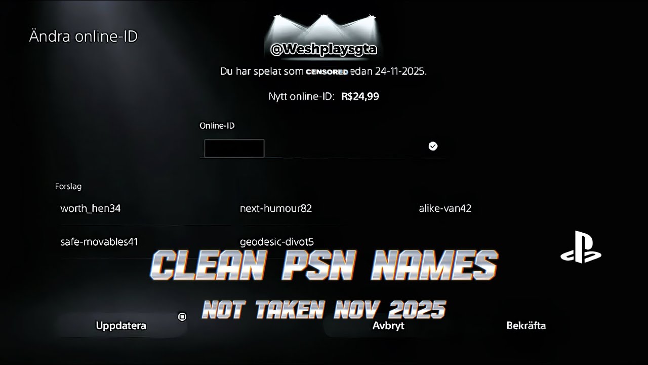 34 чистых имени PSN, которые вы всё ещё можете получить (ноябрь 2025 г.)