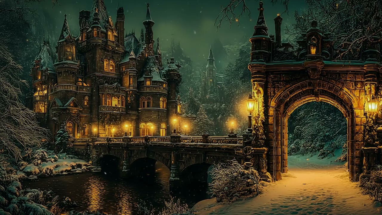 Snowy Enchanted Castle in Late Winter Nights | Dark Academia Piano Music for Calm & Deep Thought