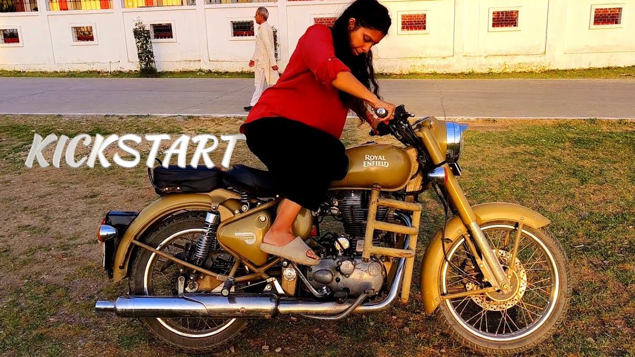 GIRL STRUGGLING WHILE KICK STARTING BULLET 🔥🔥🔥 