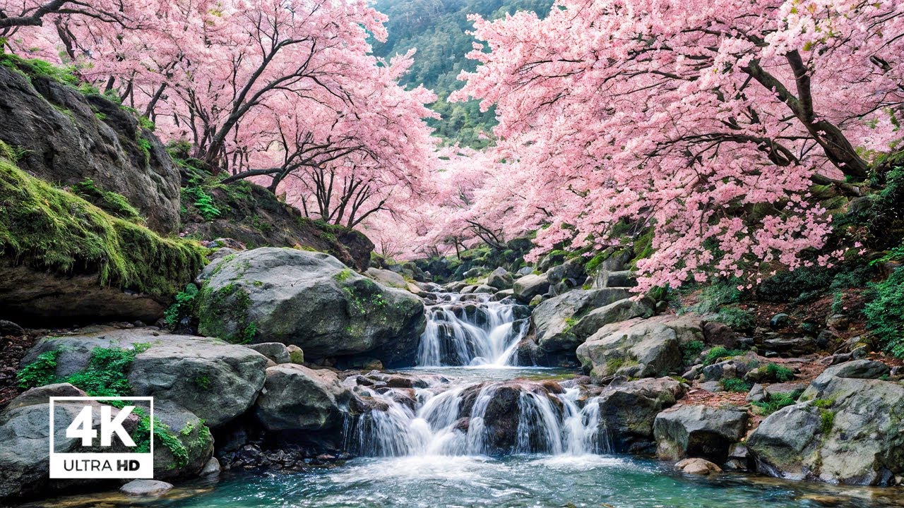 River Flowing with Bird Chirping, Gentle Water Sounds and Calm Nature Ambience