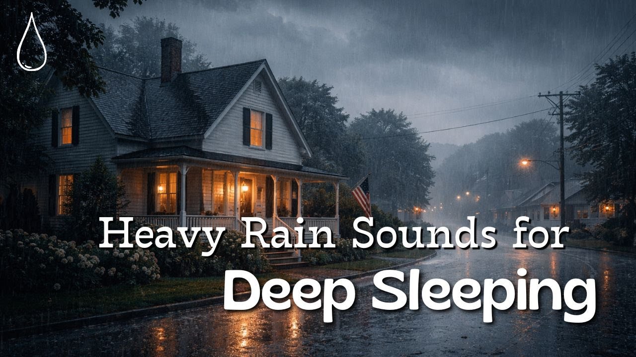 HEAVY RAIN Sounds to Sleep Instantly - For Study, Relax