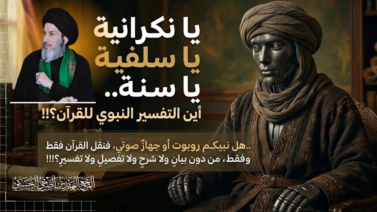 الصرخي:يا نكرانية يا سلفية يا سنة..أين التفسير النبوي للقرآن؟!! ...هل نبيكم روبوت أو جهازٌ صوتي، ...