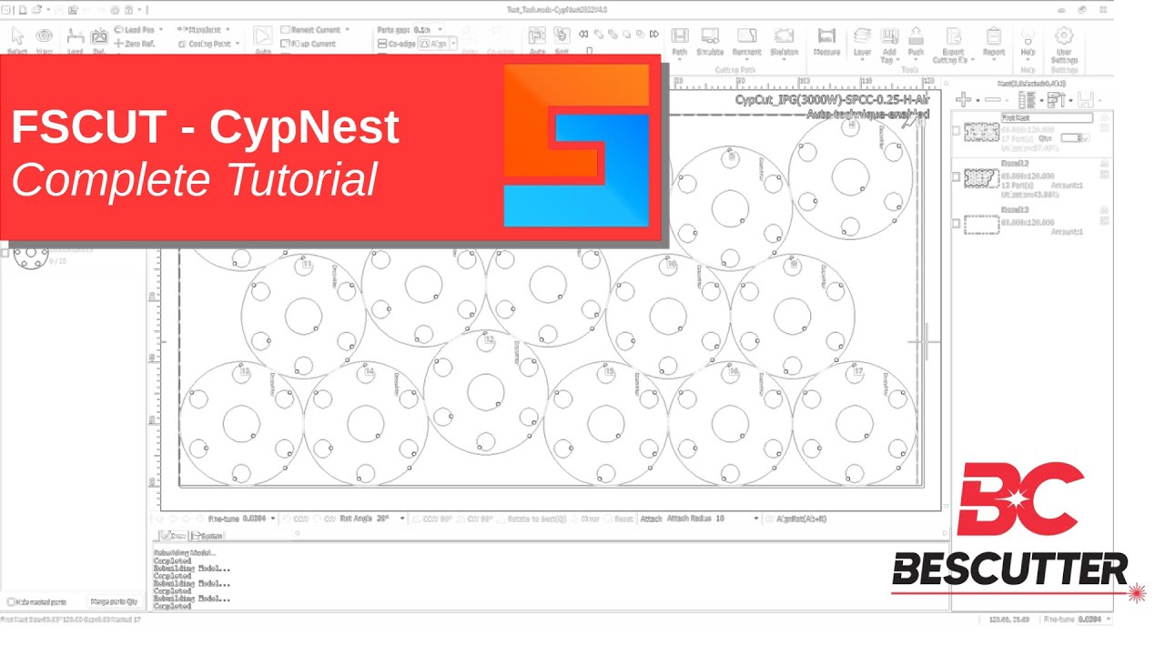 BesCutter Laser CypNest Tutorial  Part 4  - Nesting