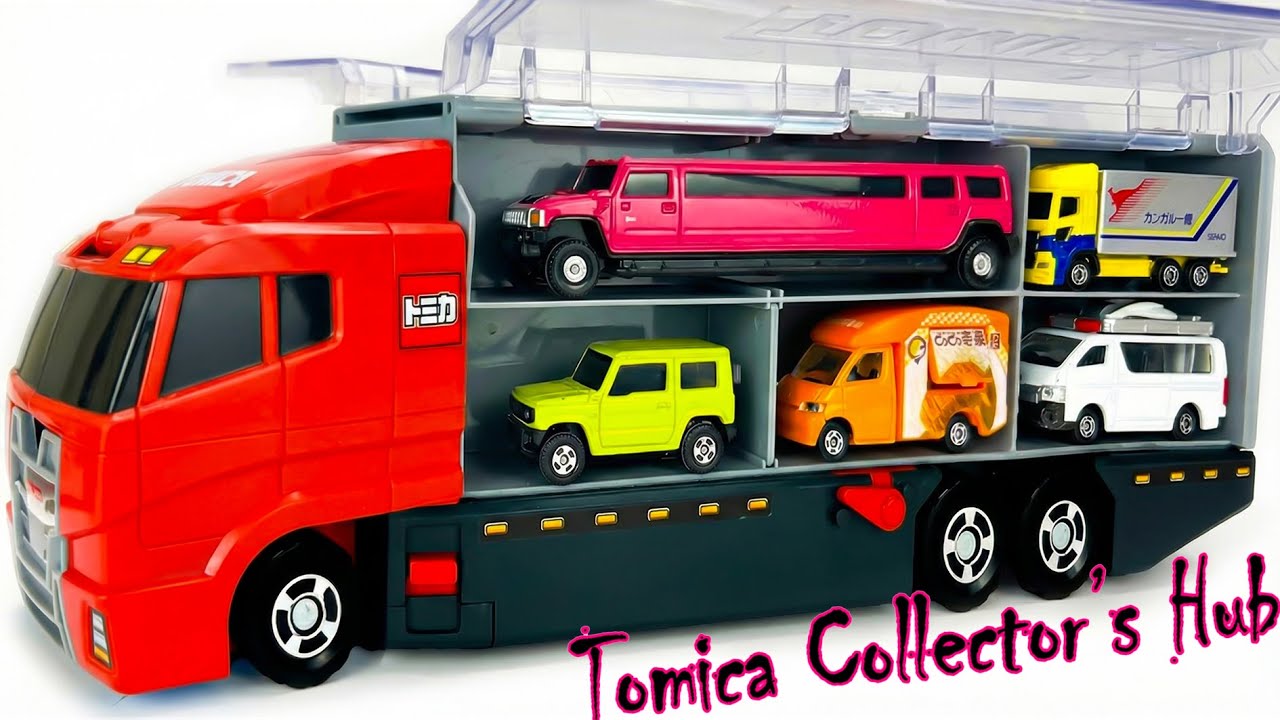 トミカ☆はたらくくるま開封＆コンボイ収納 ! ホンダNSXも参加 | Tomica Work Vehicles Unboxing & Loading into Convoy