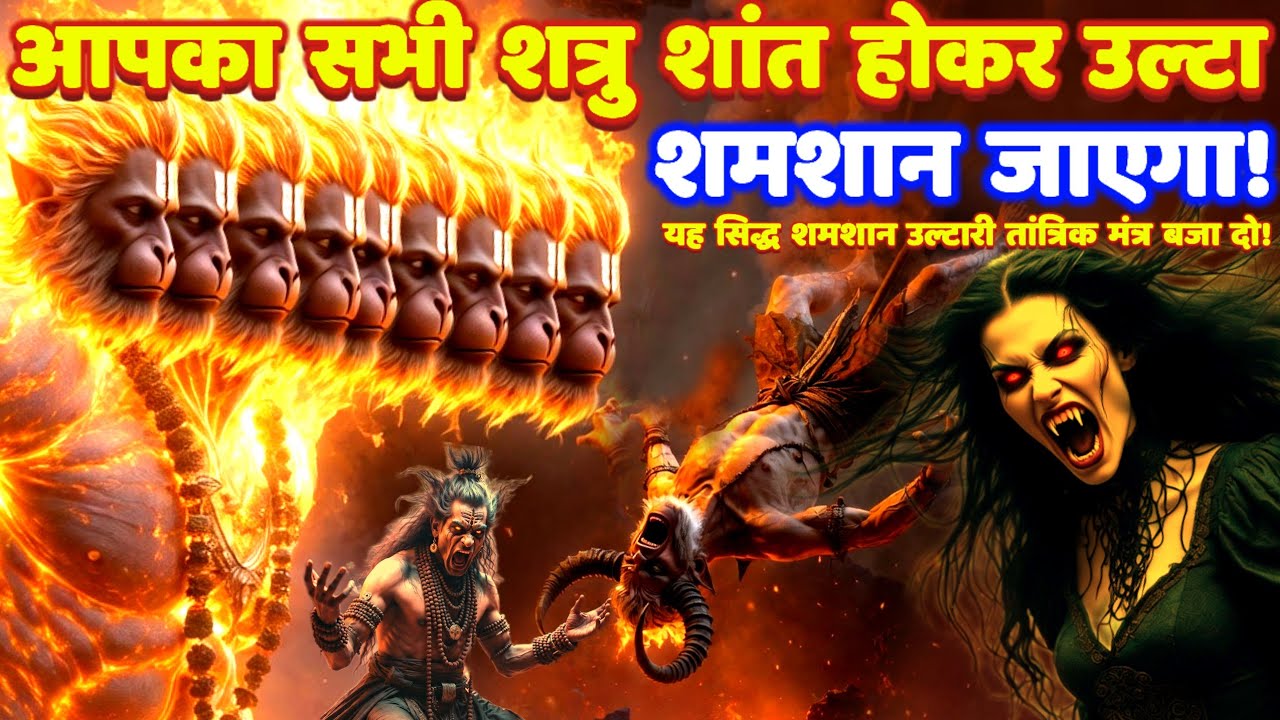 11 मुखी हनुमान कपिमुखाय शत्रु मारण शमशान उल्टारी तांत्रिक मंत्र: प्रेत दमन | Hanuman Mantra