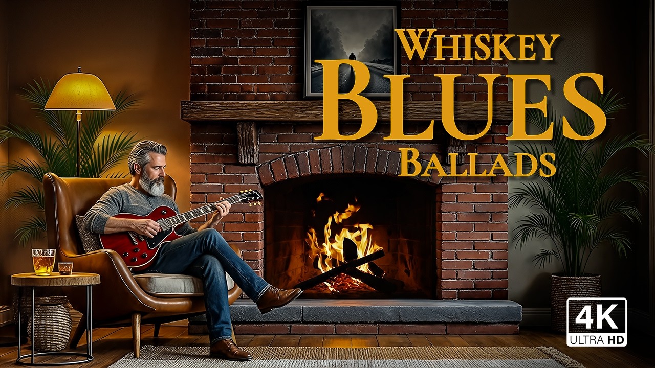 Whiskey Blues After Midnight 🥃 Velvet Baritone at the Fireplace