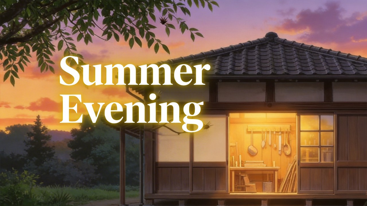 The Last Summer Evening at Grandfather's Workshop. #ghiblistyle  Relaxing Animation (#asmr )