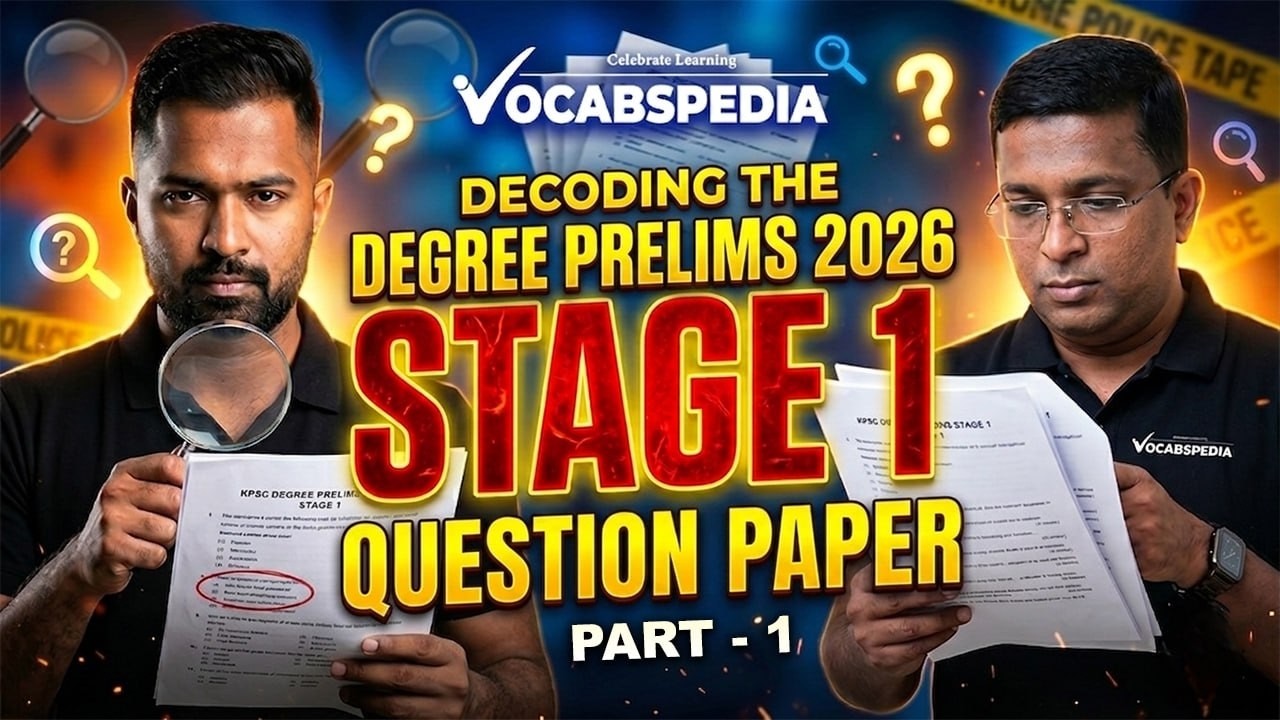 DECODING THE DEGREE PRELIMS 2026 STAGE 1 QUESTION PAPER | VOCABSPEDIA